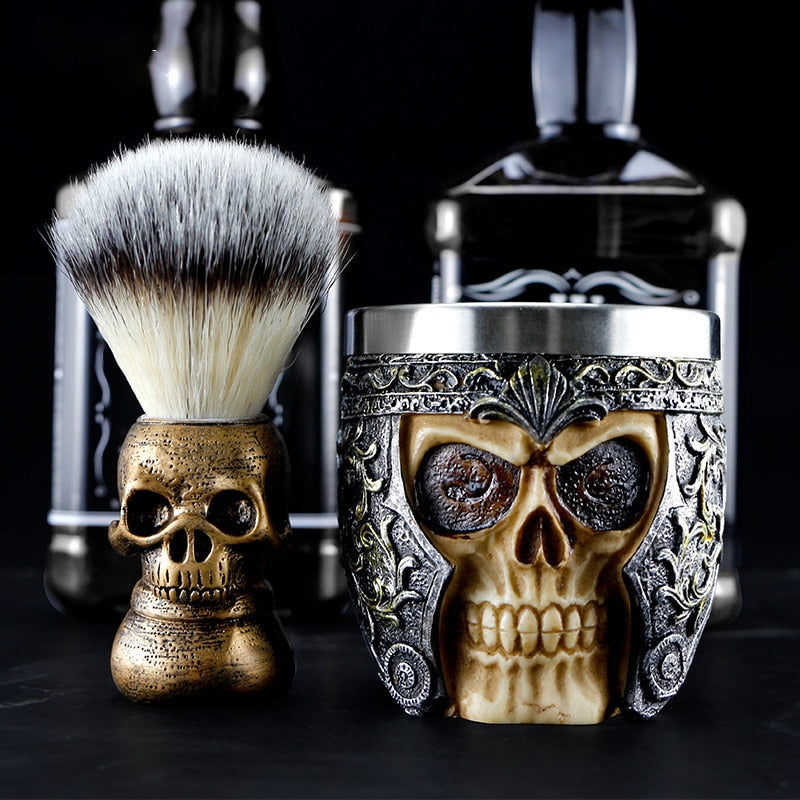 1/2pcs High Quality Men Skull Shaving Bowl Set