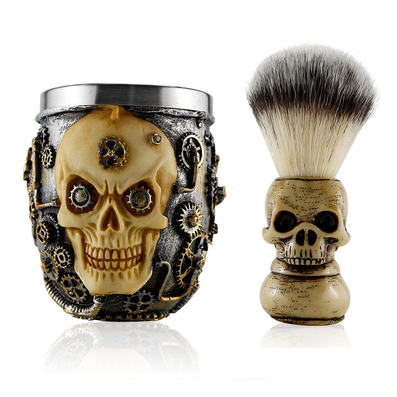1/2pcs High Quality Men Skull Shaving Bowl Set