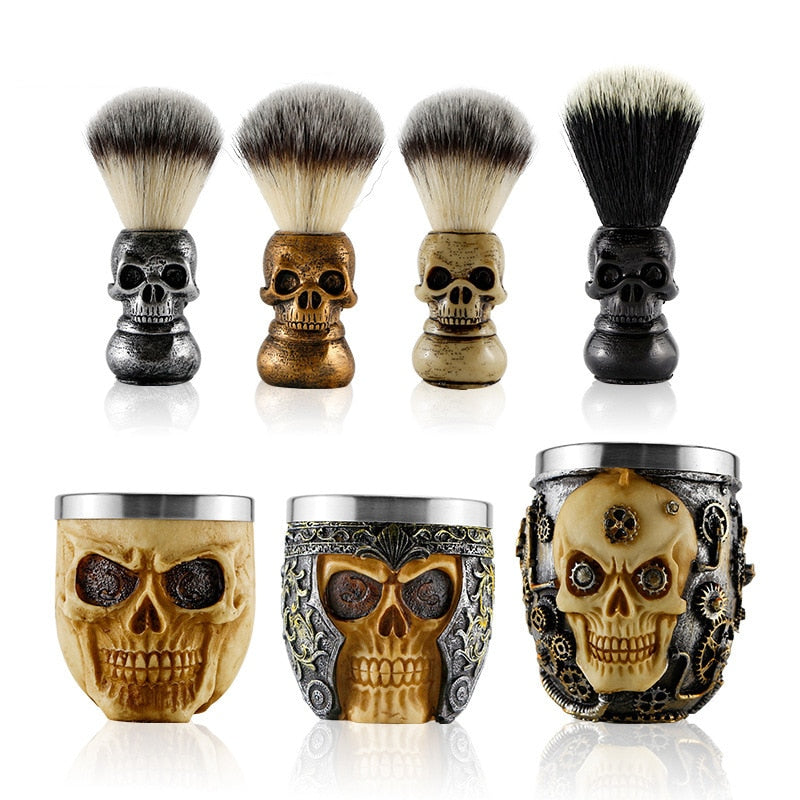 1/2pcs High Quality Men Skull Shaving Bowl Set
